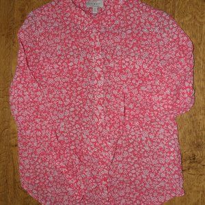 Lucky Brand Pink Floral Blouse LS, S/P